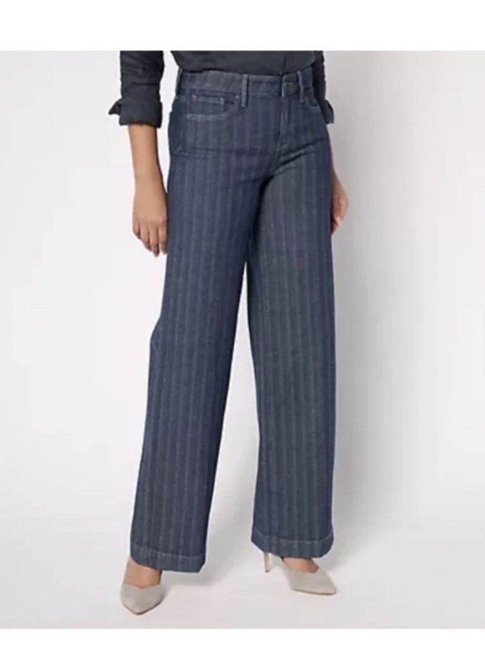 NYDJ Teresa Wide Leg Jeans in Twilight Stripe